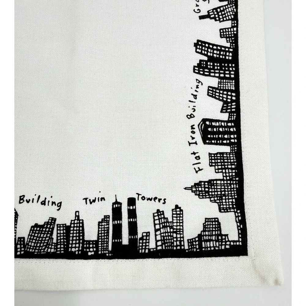 New York Skyline Napkins Fishs Eddy Cotton Twin Towers Retired Square 19